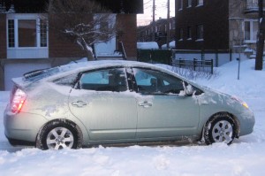 Toyota Prius en hiver