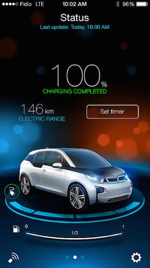 Application mobile de la BMW i3