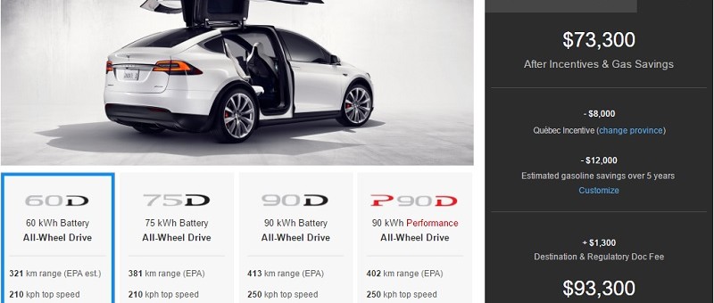 Tesla offre maintenant le Model X avec une batterie de 60 kWh